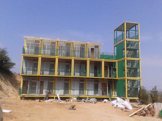 Casa de contêineres pré-fabricada galvanizada com painéis de lã de vidro