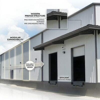 Armazém pré-fabricado de estrutura de aço grande de alta resistência e fácil montagem antiferrugem para logística