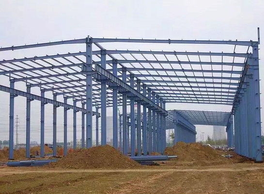 Construção pré-fabricada do metal da estrutura da armação de aço/oficina de aço da ereção da construção
