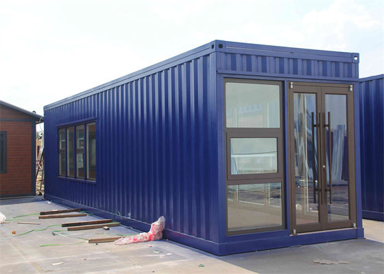 Casa contêiner pré-fabricada de aço galvanizado com painéis de lã de vidro