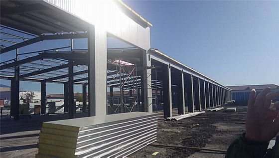 H Secção Quadro Parte Aço Prefabricado Oficinas Alta resistência ao vento