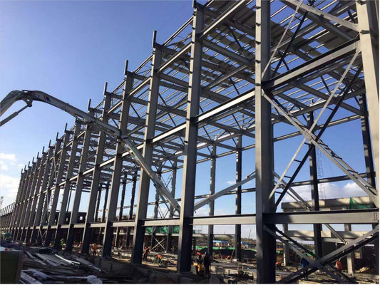 Fabricação rápida Estrutura de aço ligera pré-fabricada Edifício de grande comprimento Portal Quadro Armazenamento de metal