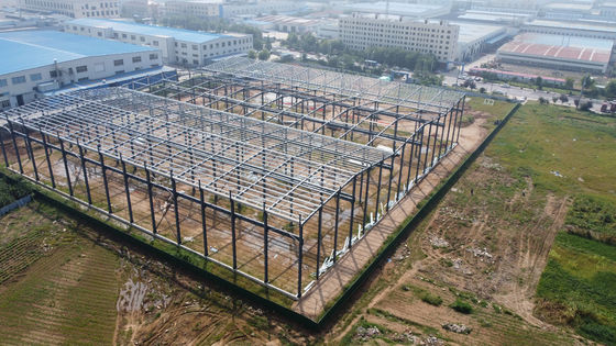 Oficina de estruturas de aço de secção H pré-fabricadas com guindaste de ponte anti-corrosivo