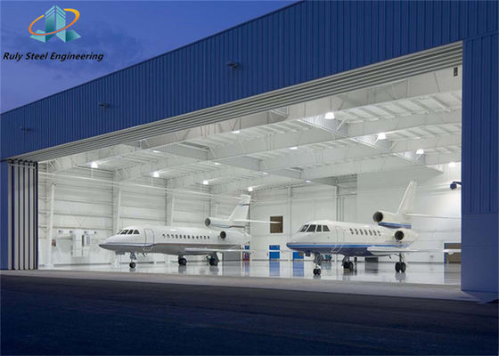 Hangar de estruturas pré-fabricadas de aço de grande comprimento para armazenamento e manutenção de aeronaves