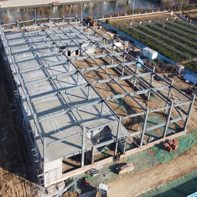 Q355B Estrutura de aço pré-fabricada de múltiplos intervalos Edifício industrial