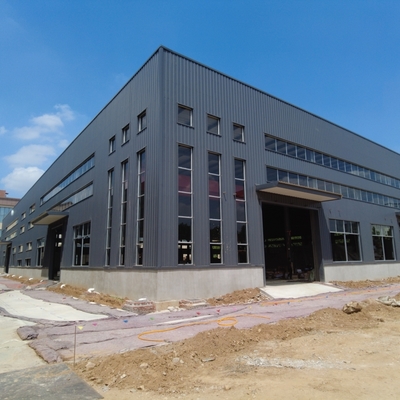 Armazém de aço pré-fabricado de grande comprimento com estrutura galvanizada