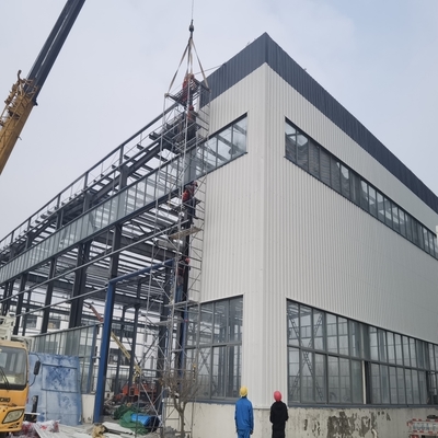 Oficina de Estrutura de Aço Pré-Fabricada com Revestimento Anticorrosão Fluorocarbono