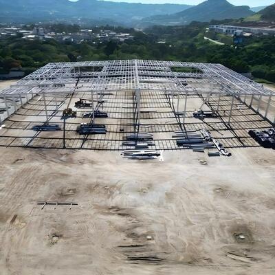 Q355 Aço Large Span Cor Personalizado Design Moderno Estrutura de Aço Prefabricada Armazém Com Escritório