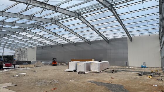 Armazém de armazenamento a frio de estrutura de aço pré-fabricada com painel de sanduíche PU/PIR