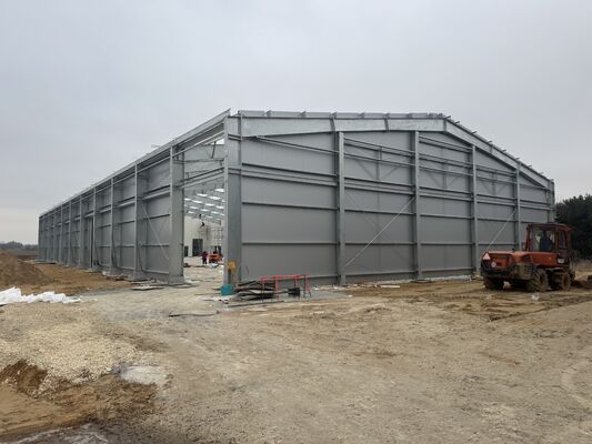 Armazém de armazenamento a frio de estrutura de aço pré-fabricada com painel de sanduíche PU/PIR