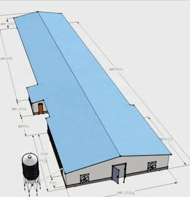 Tamanho 120m por 20m Design Isolado Pré-fabricado Estrutura de Aço Galinheiro