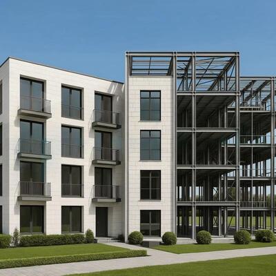 Hotel moderno com estrutura de aço pré-fabricada de vários andares