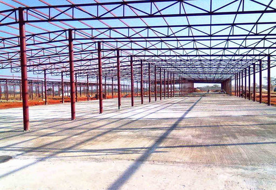 Quadro de portal pré-fabricado pré-montado Oficina de aço Edifício de armazenamento Garagem Construção de secção laminada a quente