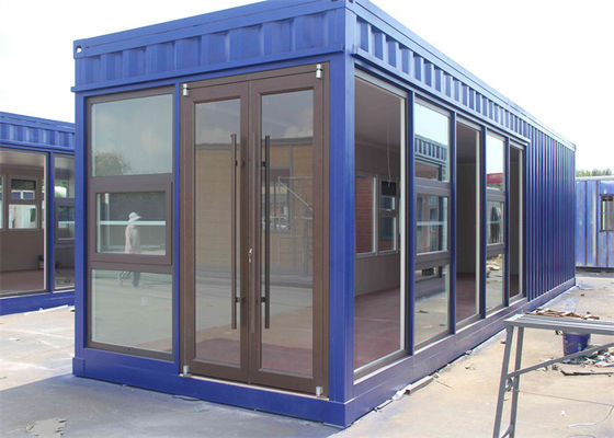 Casa contêiner pré-fabricada de aço galvanizado com painéis de lã de vidro