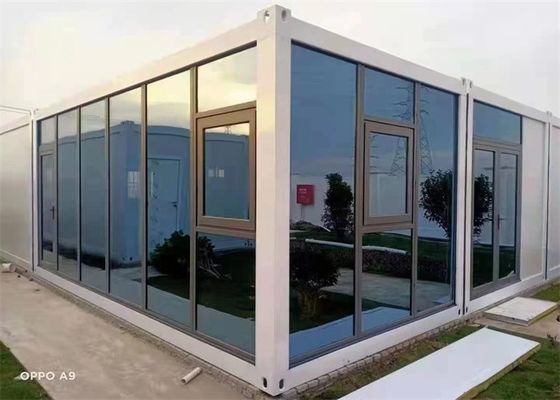 Casa Container Pré-fabricada Galvanizada com Paredes de Painel de Lã de Vidro
