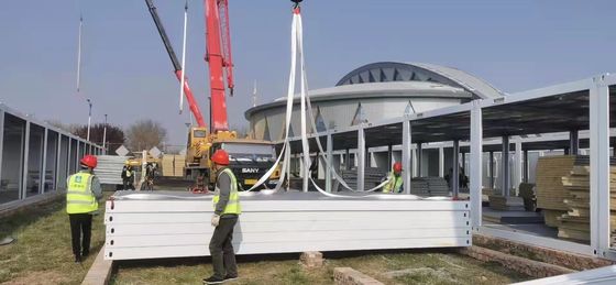 Casa de contêineres pré-fabricada galvanizada com painéis de lã de vidro