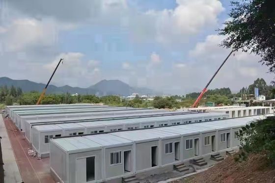 Casa contêiner pré-fabricada de aço galvanizado com painéis de lã de vidro